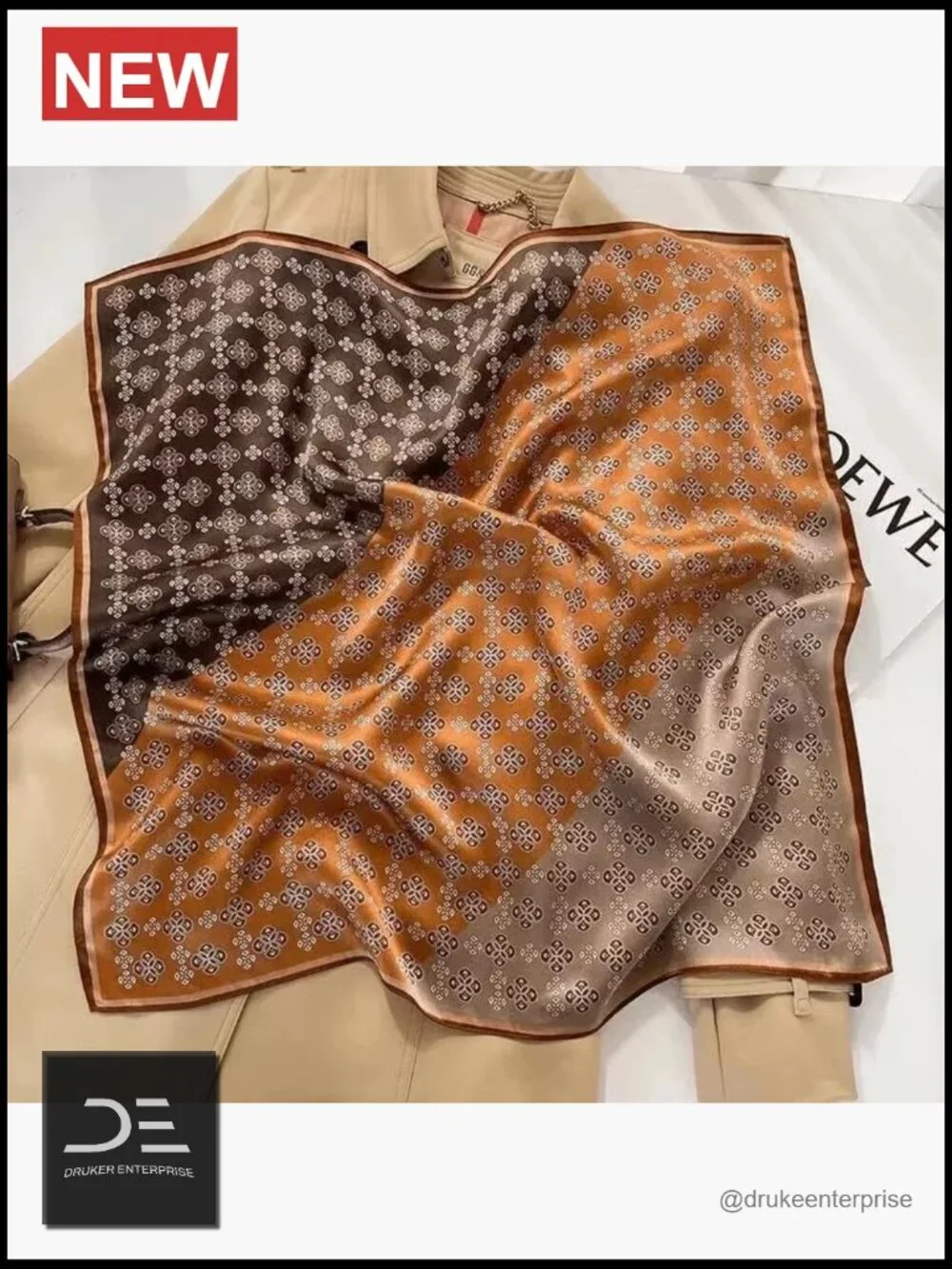 100% Mulberry Silk Square Scarf for Hair 25.6